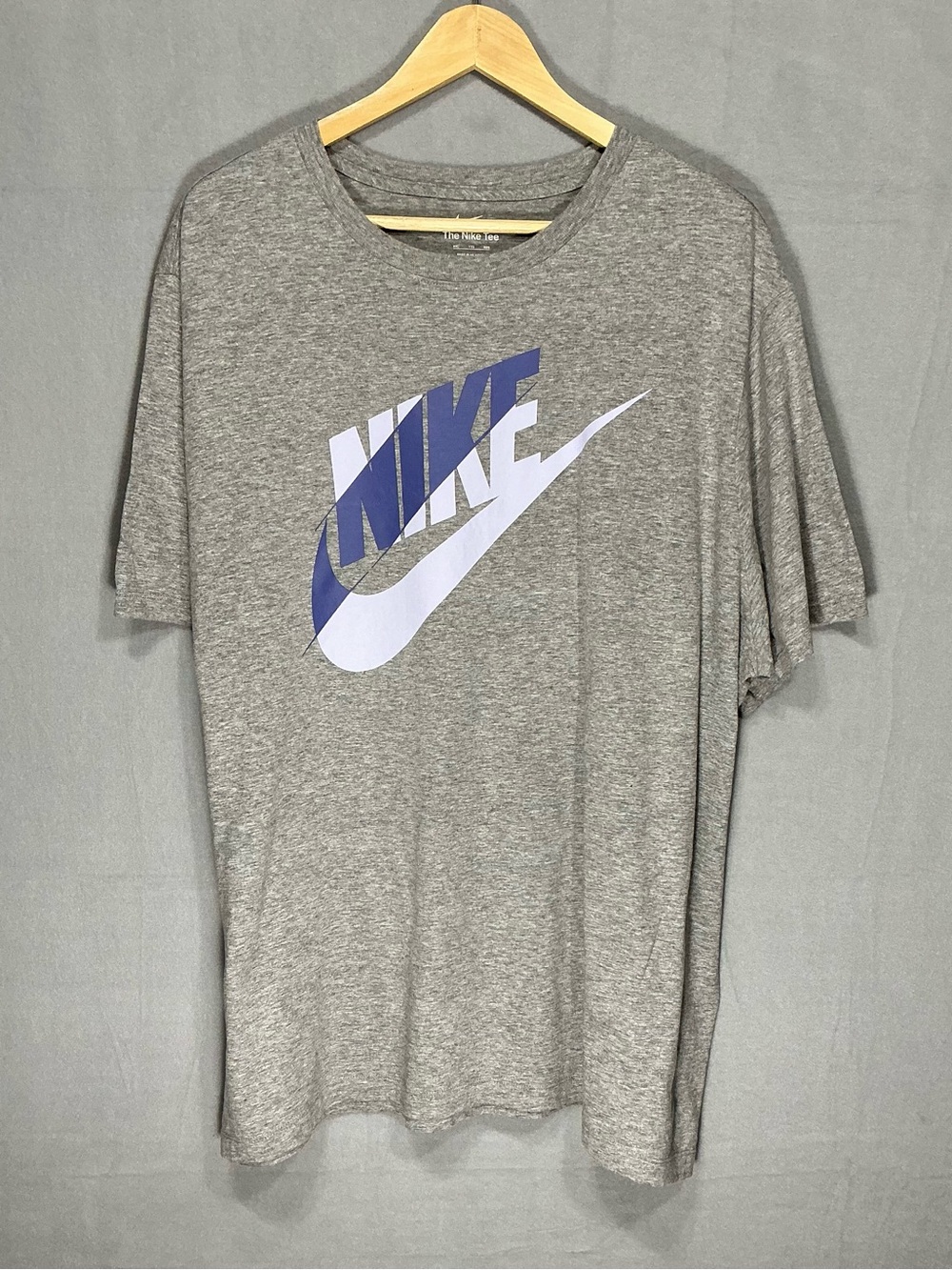 Nike The Nike Tee Heather Grey Big Logo Graphic Tee 2XL
